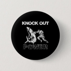 Vintage Boxer Man Knock Out Power, Best Boxing Kic 6 Cm Round Badge
