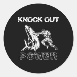 Vintage Boxer Man Knock Out Power, Best Boxing Kic Classic Round Sticker