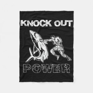 Vintage Boxer Man Knock Out Power, Best Boxing Kic Fleece Blanket