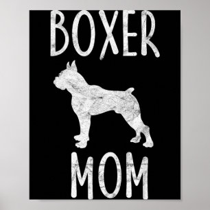 Vintage Boxer Mum Gift Dog Owner Boxer Mother Men Poster