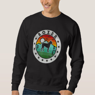 Vintage Boxer Retro Dog Mum Dad Sweatshirt