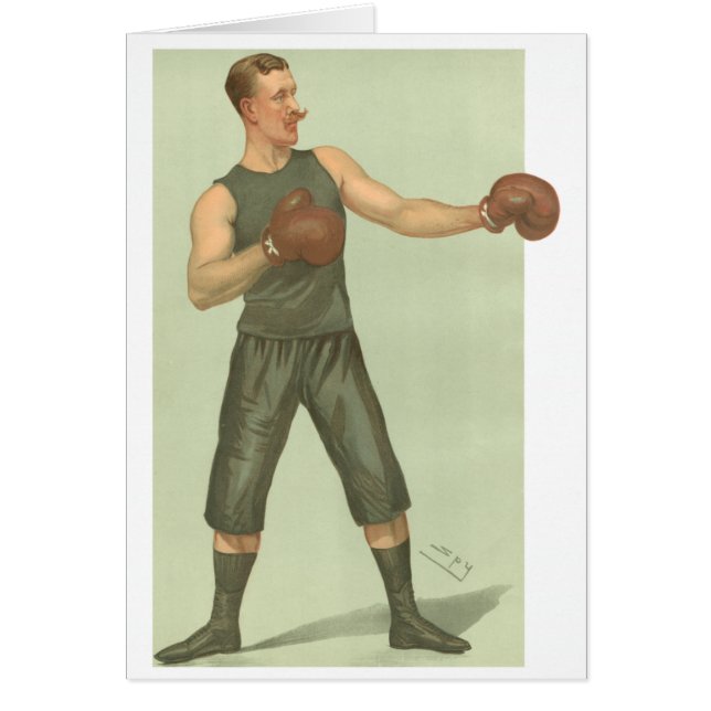 Vintage Boxer with Long Green Trunks (Front)