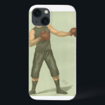 Vintage Boxer with Long Green Trunks iPhone 13 Case<br><div class="desc">Handsome illustration of a vintage boxer in his fighting stance. This pugilist is ready to go twelve rounds in his long green trunks. Purchase your copy today!</div>