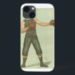 Vintage Boxer with Long Green Trunks iPhone 13 Case<br><div class="desc">Handsome illustration of a vintage boxer in his fighting stance. This pugilist is ready to go twelve rounds in his long green trunks. Purchase your copy today!</div>