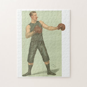 Vintage Boxer with Long Green Trunks Jigsaw Puzzle
