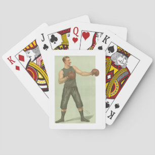 Vintage Boxer with Long Green Trunks Playing Cards