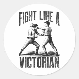 Vintage Boxing Fight Like A Victorian Clic Boxer S Classic Round Sticker