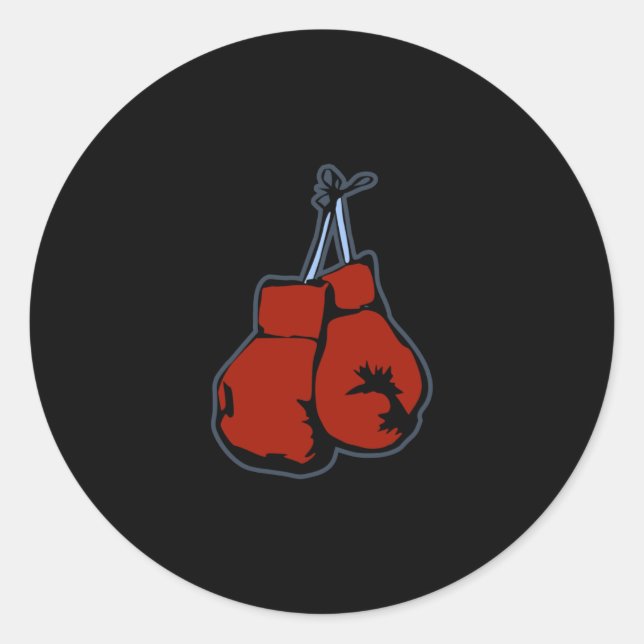 Vintage Boxing Gloves Classic Round Sticker (Front)