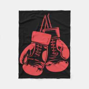 Vintage Boxing Gloves Kickboxing Boxing Lover Boxe Fleece Blanket