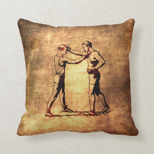 Vintage boxing men cushion