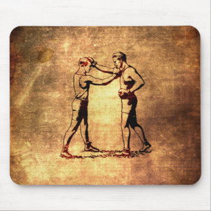 Vintage boxing men mouse pad