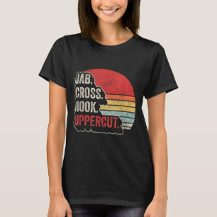 Vintage Boxing MMA Fighter Silhouette Retro Sunset T-Shirt