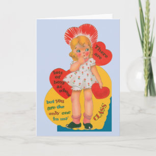 Vintage Boy In My Class Valentine Holiday Card