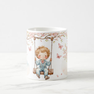 Vintage Boy on a swing  Coffee Mug