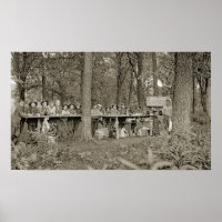 Vintage Boy Scout Troop Camping Photo 1920's