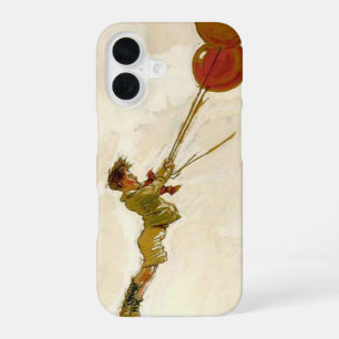 Vintage Boy with Red Balloons at a Birthday Party iPhone 16 Case