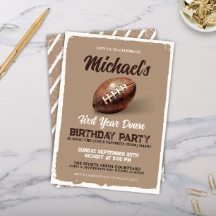 Vintage Boys First Year Down 1st Birthday Party Invitation