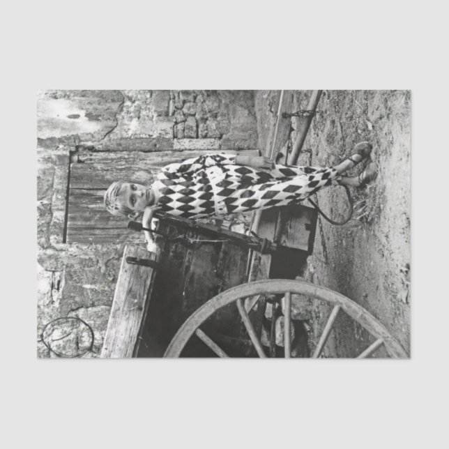 Vintage Boys in Harlequin Suit Tissue Paper (Front)