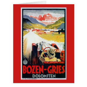 Vintage Bozen Gries Italian automobile travel ad