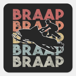 Vintage Braap Snowmobile T-Shirt I Retro Snow Sled Square Sticker