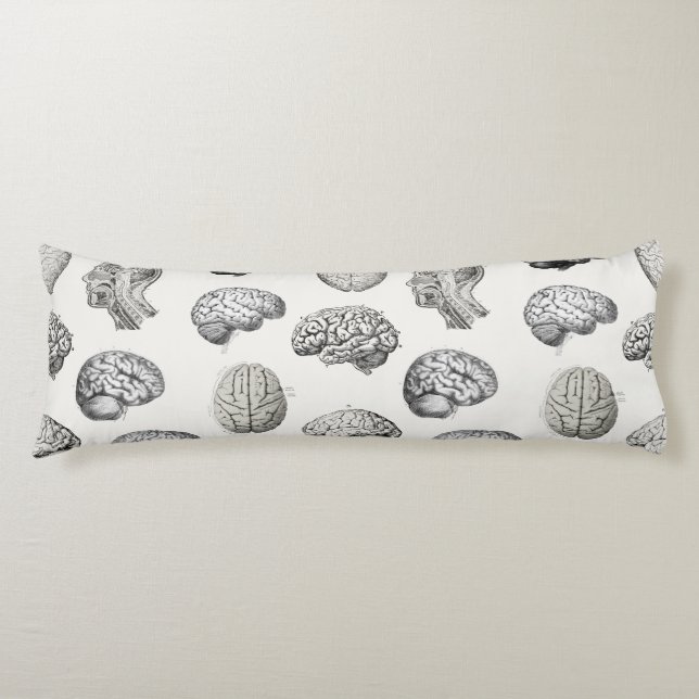 Vintage Brain Anatomy Biology Illustrations Body Cushion (Front)