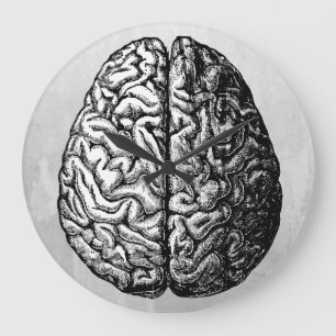 VINTAGE BRAIN DRAWING CLOCK