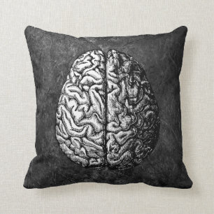 VINTAGE BRAIN DRAWING PILLOW