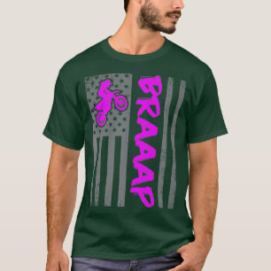 Vintage Brap Braap USA Flag Girls Motocross Dirt T-Shirt