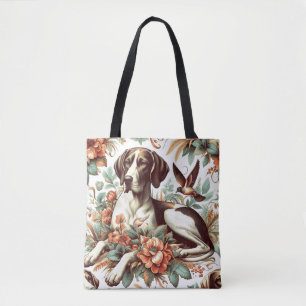 Vintage Braque Français Illustration Tote Bag