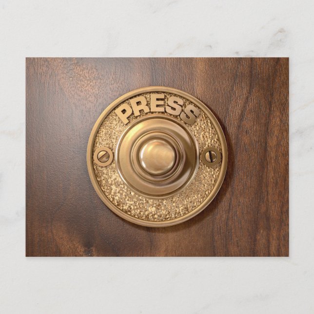 Vintage Brass Doorbell Postcard (Front)