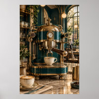 Vintage Brass Espresso Machine – Luxury Coffee Bar