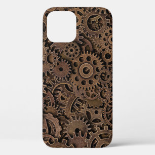 Vintage Brass Gears Top View iPhone 12 Case