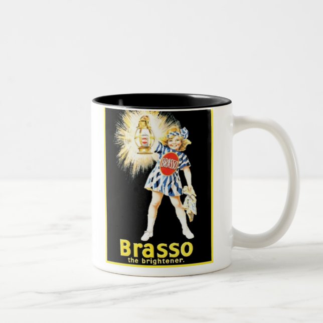 Vintage Brasso Ad Two-Tone Coffee Mug (Right)