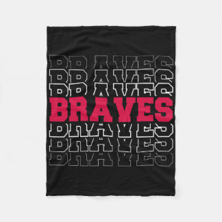 Vintage Braves School Sports Name  Fleece Blanket