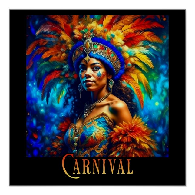 Vintage Brazilian Carnival Dancer Poster (Front)