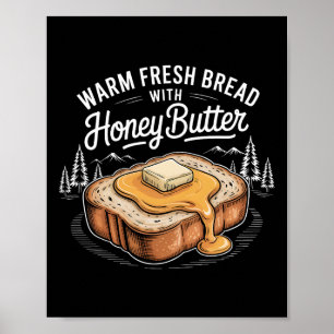 Vintage Bread With Honey Butter Design For Men Kid Poster