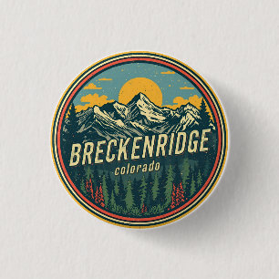 Vintage Breckenridge colorado Rocky Mountain 3 Cm Round Badge