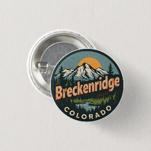 Vintage Breckenridge colorado Rocky Mountain 3 Cm Round Badge