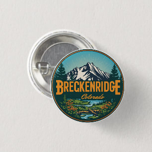Vintage Breckenridge colorado Rocky Mountain 3 Cm Round Badge