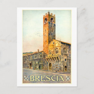 Vintage Brescia, Italy, Travel Poster Postcard
