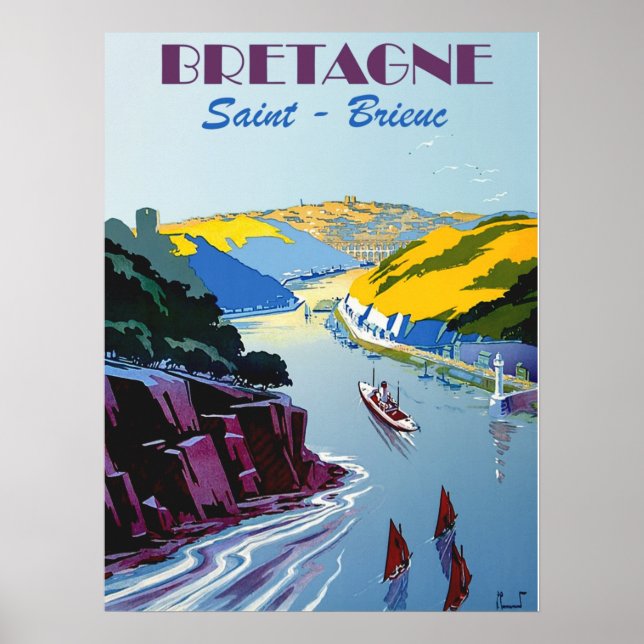 Vintage Bretagne - Brittany France Poster (Front)