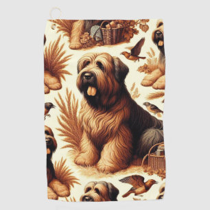 Vintage Briard Dog Seamless Golf Towel