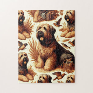 Vintage Briard Dog Seamless Jigsaw Puzzle