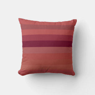 Vintage Brick Red Horizontal Stripes Cushion
