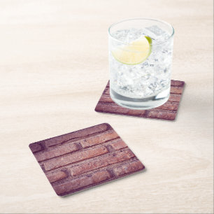Vintage Brick Wall Pattern Rustic Decor Square Paper Coaster