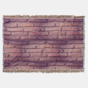 Vintage Brick Wall Pattern Rustic Decor Throw Blanket