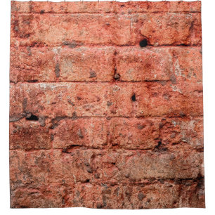 Vintage brick wall with some stones in it,  brick  shower curtain