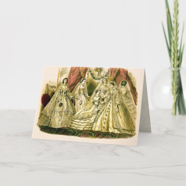 Vintage Bridal Brides Antique White Wedding Card (Front)