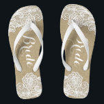 Vintage Bridal Country Rustic Burlap and Lace Thongs<br><div class="desc">Vintage Bridal Country Rustic Burlap and Lace Flip Flops - decorated with a burlap and lace printed background. Use for bridal shower gifts,  Christmas gifts and more.</div>
