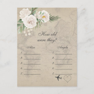 Vintage Bridal Shower Game How Old Was She Postcard